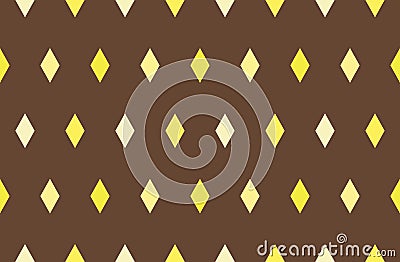 Golden rhombuses on brown background seamless pattern. Geometric creative design for background, backdrop, textile and fabric Vector Illustration