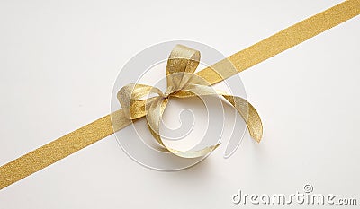 Golden ribbon Stock Photo