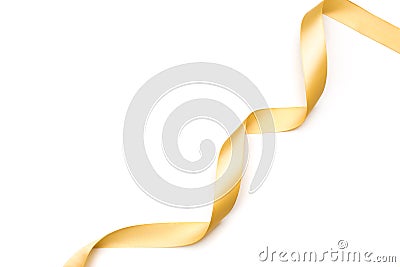 Golden ribbon border isolated on white Stock Photo