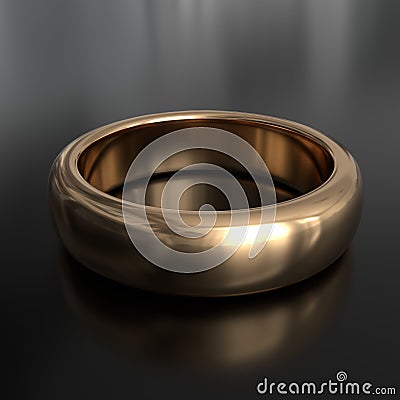 Golden ring on black background. Wedding ring blank template Stock Photo