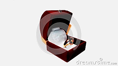 Golden ring in a red box Stock Photo