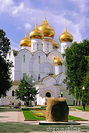 Golden Ring of Russia, Yaroslavl. New Assumption Cathedral Editorial Stock Photo