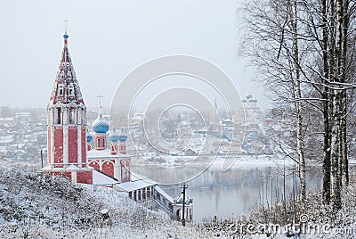 The Golden ring of Russia. Yaroslavl oblast. Tutaev. Kazan Church of the Transfiguration Stock Photo