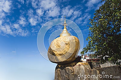 Golden rock pagoda Stock Photo