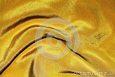 Golden romantic shiny silk background Stock Photo