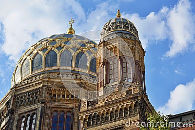 Golden roof of the New Synagogue in Berlin as a symbol of Judaism Stock Photo