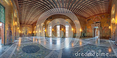 Golden room of Stockholm city hall Editorial Stock Photo