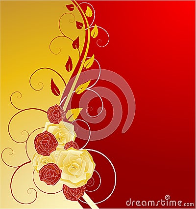 Golden rose Vector Illustration