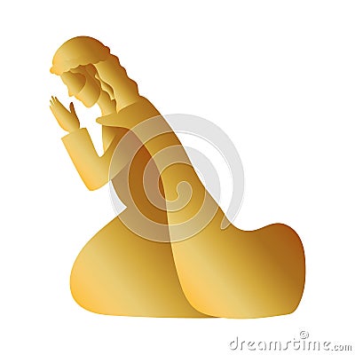 Golden saint joseph manger character Vector Illustration