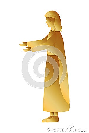 Golden saint joseph manger character Vector Illustration