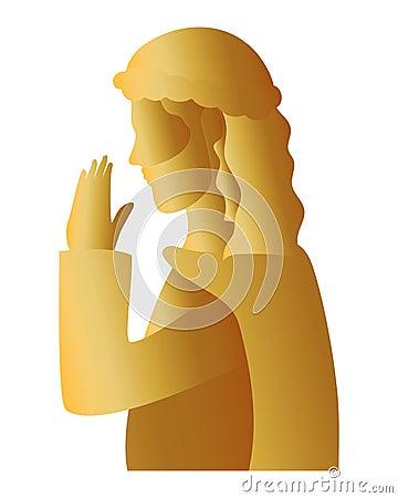 Golden saint joseph manger character Vector Illustration