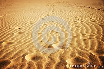 Golden Sand Waves Stock Photo