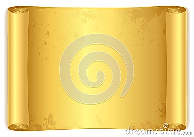 Golden scroll. Vector Illustration