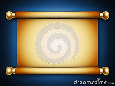 Golden scroll parchment Stock Photo