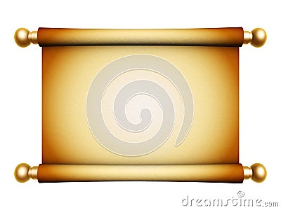 Golden scroll parchment Stock Photo