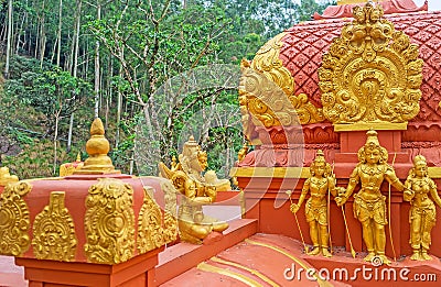 The golden sculptures Stock Photo