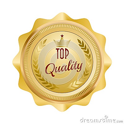 Golden Seal symbol of top quality Stock Photo