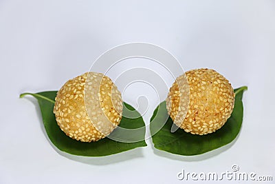 Golden sesame balls Stock Photo