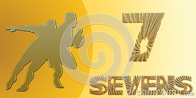 Golden Sevens Rugby Banner on Gold Stock Photo