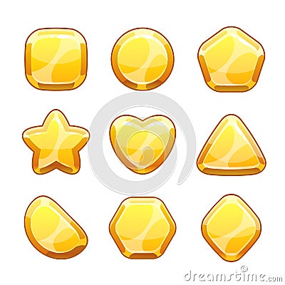 Golden shapes set Vector Illustration