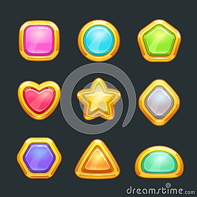 Golden shapes set. Vector Illustration