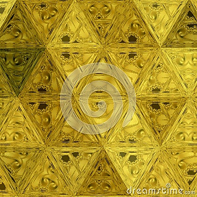 Golden vintage shining polygonal patchwork surface Stock Photo
