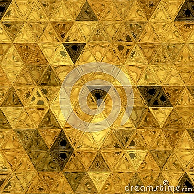 Golden shining polygonal patchwork surface texture Stock Photo