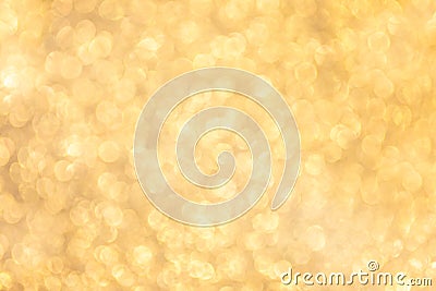 Golden shiny round bokeh abstract background for holiday season Stock Photo