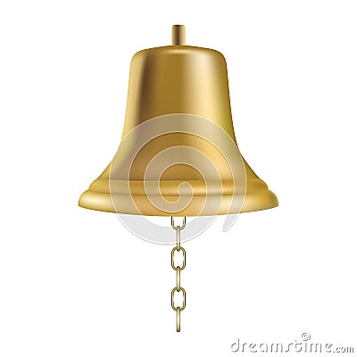 Golden ship's bell Vector Illustration