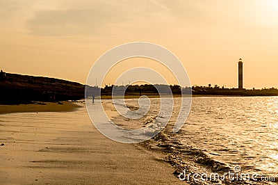 Golden shot of shivrajpur beach in somnath gujarat india at dusk Stock Photo