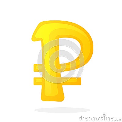 Golden sign of ruble Vector Illustration