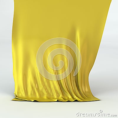 Golden silk drapery Stock Photo
