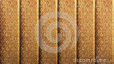 Golden silk with vintage royal pattern background. Luxury weave texture made from thai silk Stock Photo