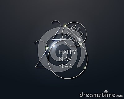 Golden silver 2020 Happy New Year card with premium typography magic texture background. Festive rich premium luxury Vector Illustration