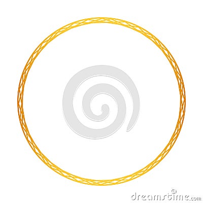 Golden Simple Circular Frame, Border Design. Vector Illustration