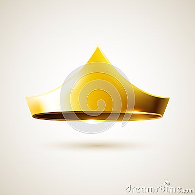 Golden simple crown Vector Illustration