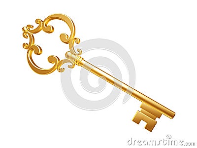 Golden Skeleton Key Stock Photo