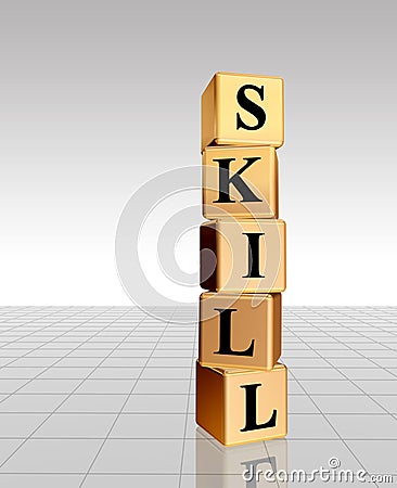 Golden skill with reflection Stock Photo