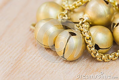 Golden small bells Stock Photo