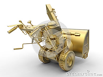 Golden snowplow Cartoon Illustration