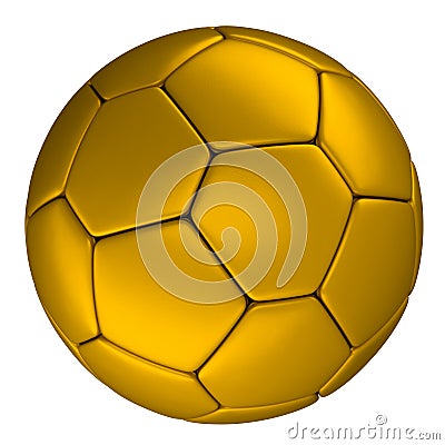 Golden Soccer Ball, Isolated On White Background Stock Photo - Image ...