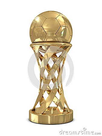Golden soccer trophy Stock Photo