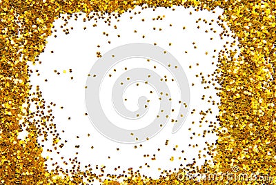 Golden sparkle glittering frame Stock Photo