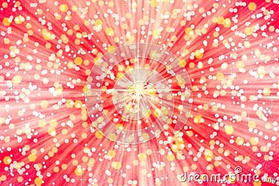 Golden Sparkles in Red Background Stock Photo