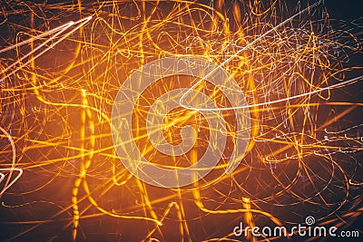 Golden speed lines. Festive concept. Stock Photo