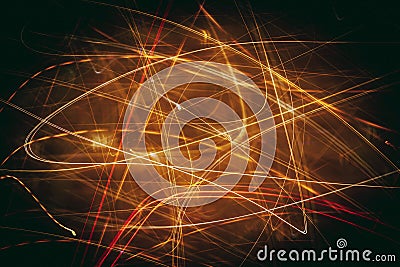 Golden speed lines. Festive concept. Stock Photo