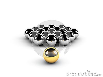 Golden sphere leadership conception Stock Photo