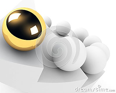 Golden sphere leadership conception Stock Photo