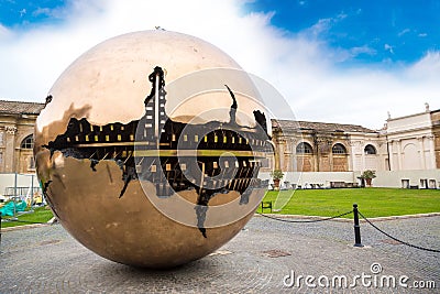Golden sphere in Vatican Editorial Stock Photo