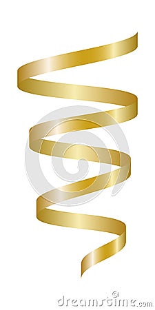 Golden Spiral Ribbon Element Vector Illustration